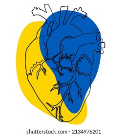 Dibujo de línea del corazón, ilustración vectorial 