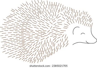 A line drawing of a hedgehog