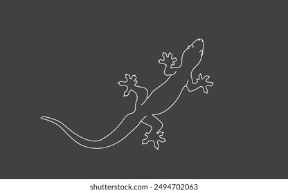 Line drawing of a house lizard For reptile design. Vector