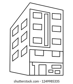 line drawing of house,  residential building concept, logo, symbol, construction, vector illustration simple.