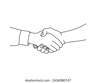 Linie zeichnen Menschen und Menschen arbeiten Hand zu Hand Geschäft und Freundschaft Partner Zusammenarbeit, Partnerschaft