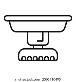 Line drawing icon of agricultural machinery spreading fertilizer