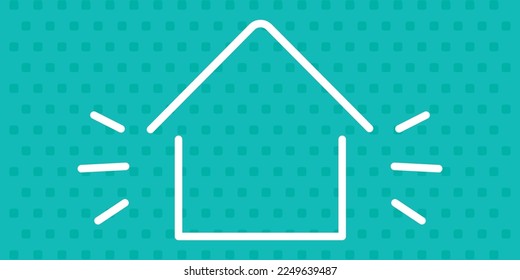 line drawing icon house background with copy space