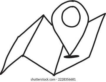 line drawing icon opening the travel map