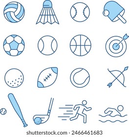 
line drawing icon set for sports