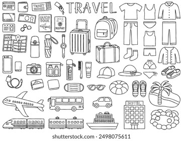 line drawing Illustration about travel and luggage