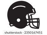 Line drawing illustration of an american football helmet, Black and white football helmet line drawing,Football helmet sport icon symbols.

