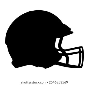 Line drawing illustration of an american football helmet.