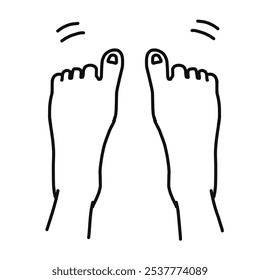  Line drawing illustration of bending toes for exercise.