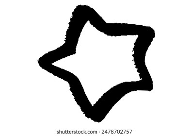 Line drawing illustration of a black star