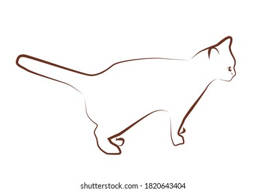 Line drawing illustration of a cat.