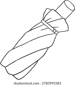 Line Drawing Illustration of a Folding Umbrella
