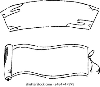 Line drawing illustration of the frame of the sum pattern and the scroll.