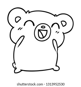 line drawing illustration kawaii cute teddy bear