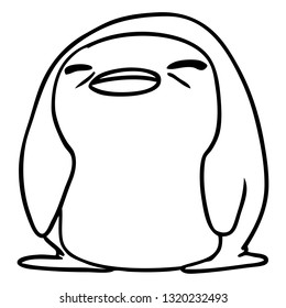 line drawing illustration kawaii of a cute penguin