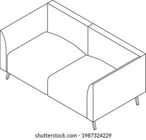 Linienzeichnung eines Sofas.