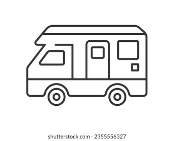 Line drawing illustration of a vehicle camper.