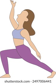 Line drawing illustration of a woman doing a yoga pose