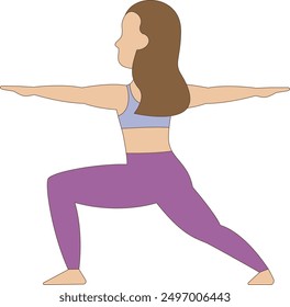 Line drawing illustration of a woman doing a yoga pose