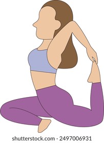 Line drawing illustration of a woman doing a yoga pose