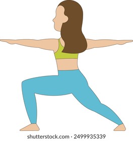 Line drawing illustration of a woman doing a yoga pose