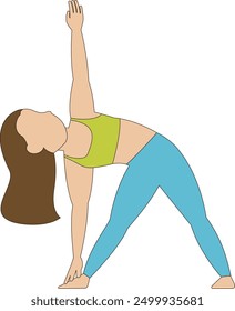 Line drawing illustration of a woman doing a yoga pose