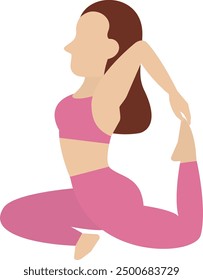 Line drawing illustration of a woman doing a yoga pose