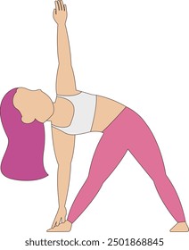 Line drawing illustration of a woman doing a yoga pose