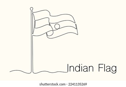 line drawing of indian flag vector