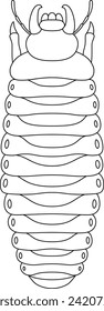 Line drawing insect single item icon larva