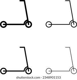 Line drawing kickboard icon set