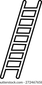 Linienzeichnung einer Leiter mit sieben Stufen