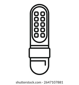 Line drawing of a led light bulb illuminating a dark space, highlighting its energy efficiency