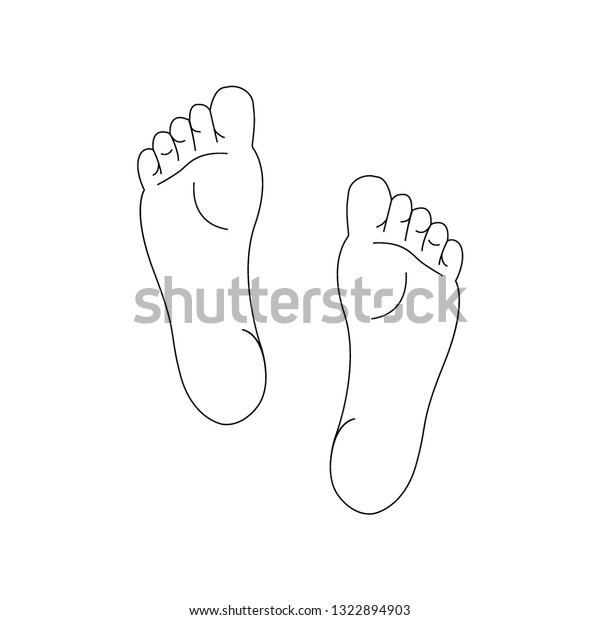 Line Drawing Left Right Foot Soles Stock Vector (Royalty Free ...