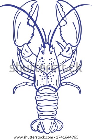 A line drawing of a lobster showcasing its distinctive features