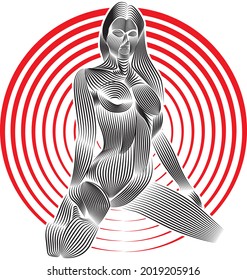 Line drawing for logo design and decoration

