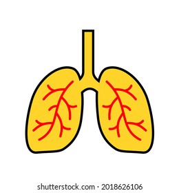 line drawing of lungs icons vector.