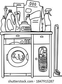 1,088 Laundry room drawing Images, Stock Photos & Vectors | Shutterstock