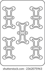 Line drawing mahjong tile single item icon Five strings
