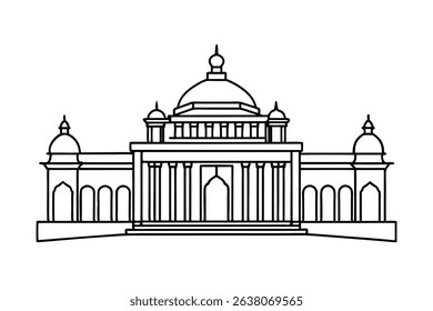 Line drawing of the majestic vidhana soudha palace bangalore india