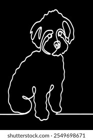 line drawing of maltipoo dog