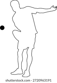 Dibujo de línea de un hombre jugando al pádel