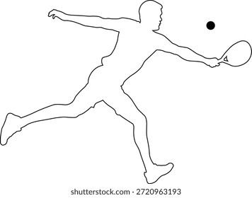Desenho de linha de um homem jogando Padel Tennis