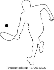 Dibujo de línea de un hombre jugando al pádel