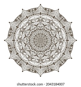 line drawing mandala design vector
