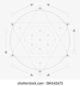 Line drawing, mandala vector, sacred geometry