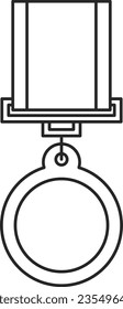 Line drawing medal icon title