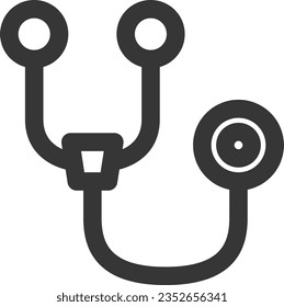 Line drawing medical-related single item icon stethoscope