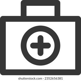 Line drawing medical-related single item icon First-aid kit