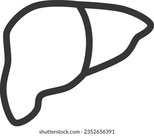 Line drawing medical-related single item icon liver